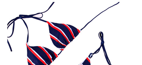 Fashion Multi-color Stripe Pattern Decorated Bikini,Bikini Sets