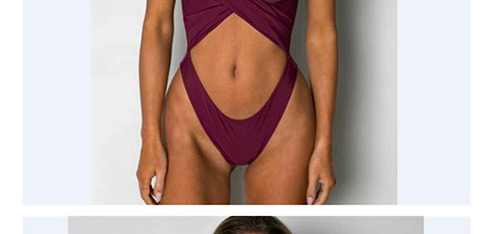 Fashion Pink Pure Color Decorated Swimwear,One Pieces