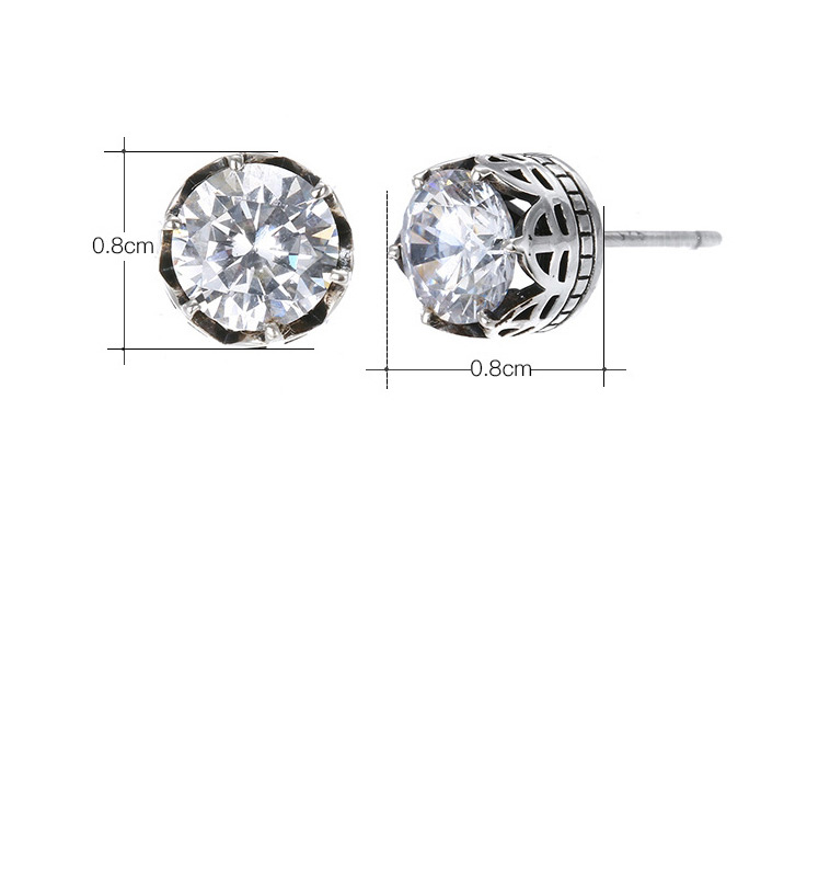 Elegant Silver Color+white Diamond Decorated Pure Color Earrings,Stud Earrings