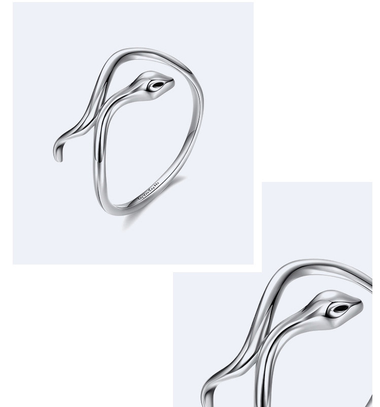Elegant Silver Color Snake Shape Design Pure Color Ring,Fashion Rings