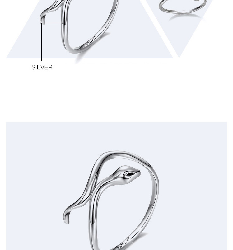 Elegant Silver Color Snake Shape Design Pure Color Ring,Fashion Rings