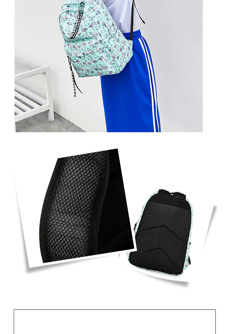 Fashion Blue Flamingo Pattern Decorated Backpack,Backpack