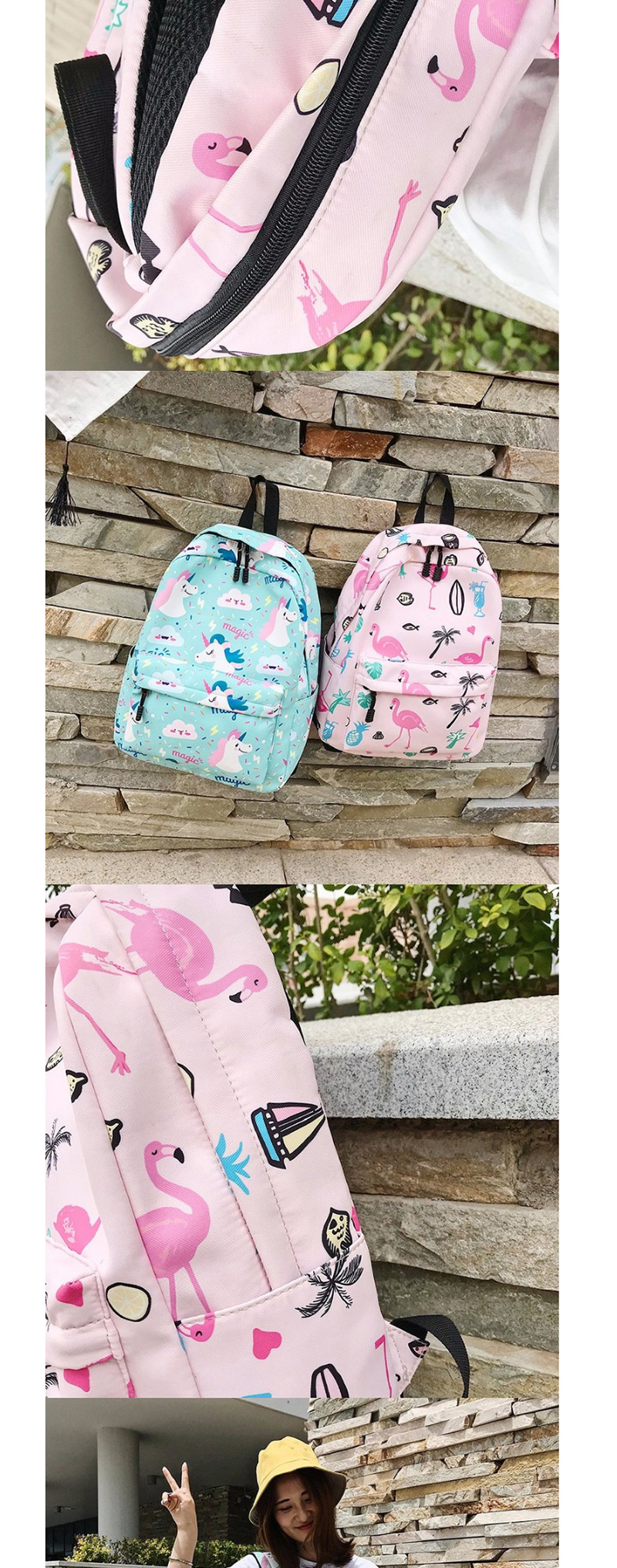Fashion Green Unicorn Pattern Decorated Backpack,Backpack