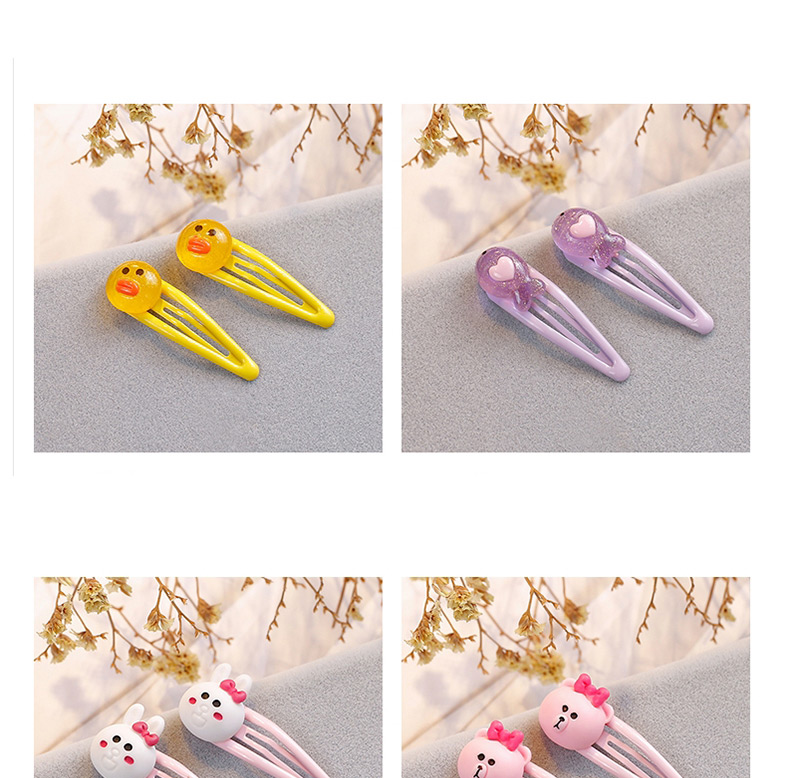 Fashion Pink Rabbit Shape Decorated Hair Clip (2 Pcs ),Kids Accessories