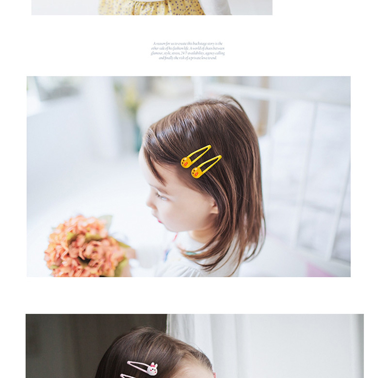 Fashion Pink Bear Shape Decorated Hair Clip (2 Pcs ),Kids Accessories