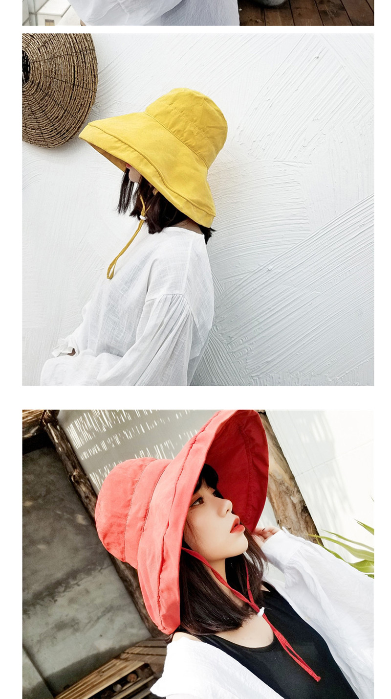 Fashion Apricot Pure Color Decorated Fisherman Hat,Sun Hats