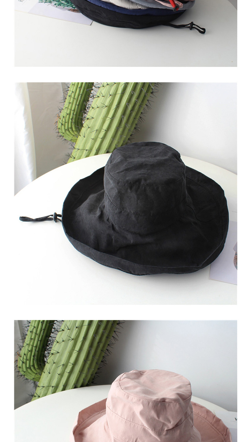 Fashion Black Pure Color Decorated Fisherman Hat,Sun Hats