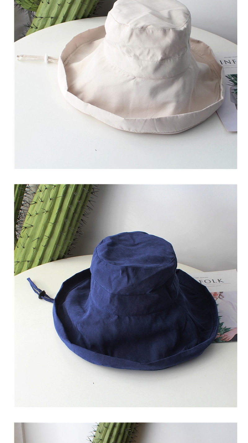 Fashion Navy Pure Color Decorated Fisherman Hat,Sun Hats