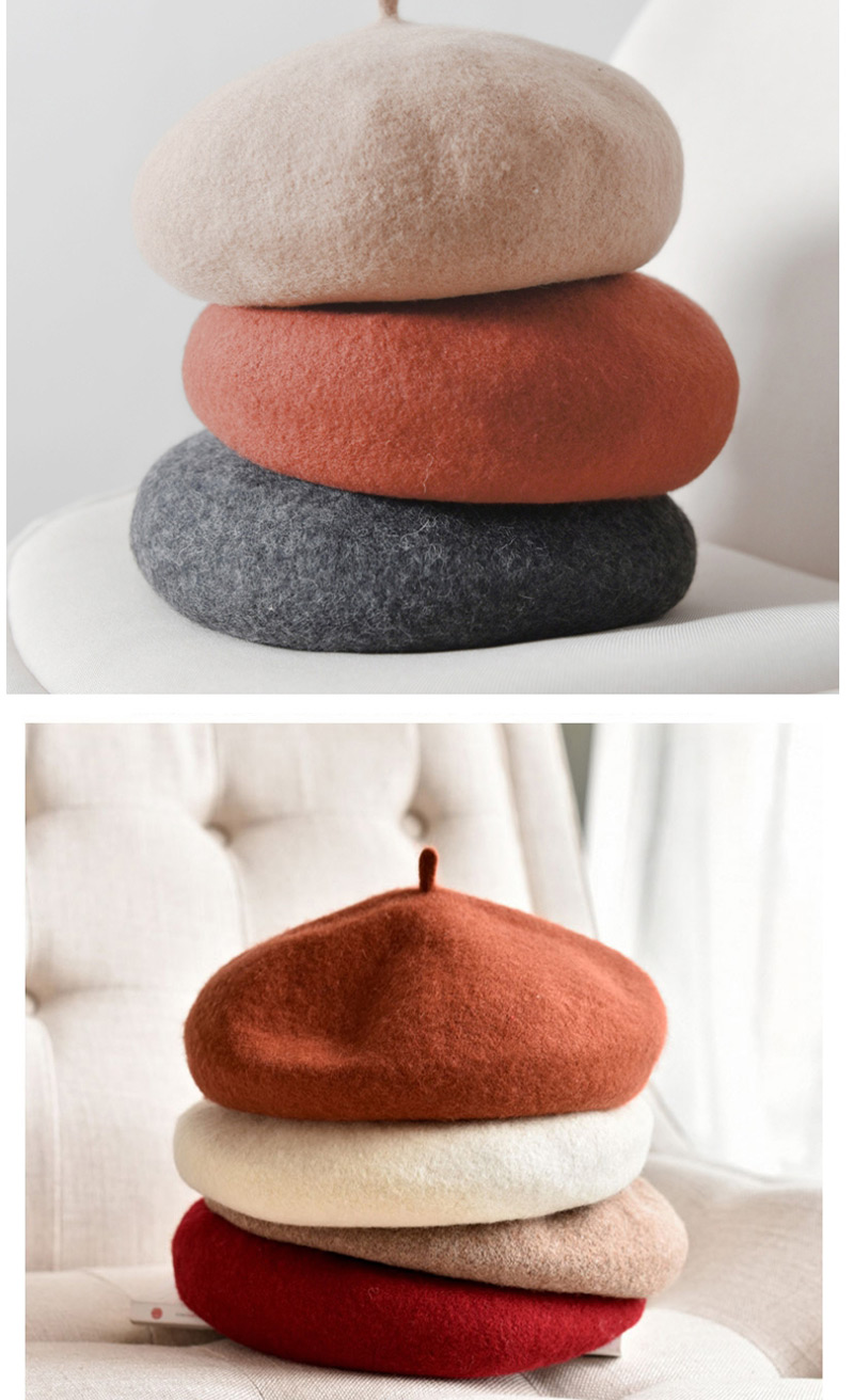 Fashion Light Coffee Round Shape Design Pure Color Hat,Knitting Wool Hats