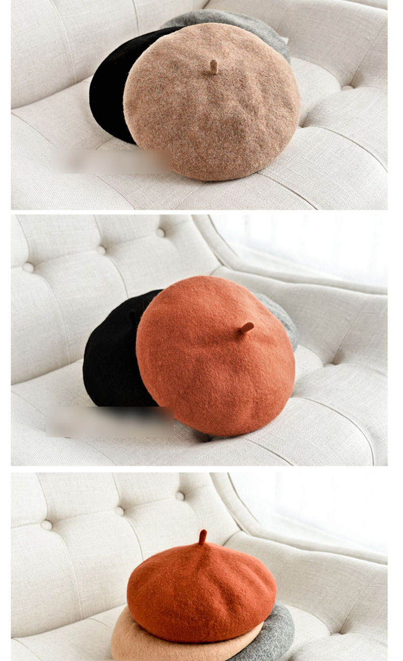 Fashion Light Coffee Round Shape Design Pure Color Hat,Knitting Wool Hats