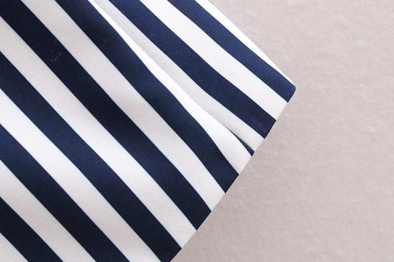 Fashion White+black Stripe Pattern Design Long Sleeves Coat,Coat-Jacket