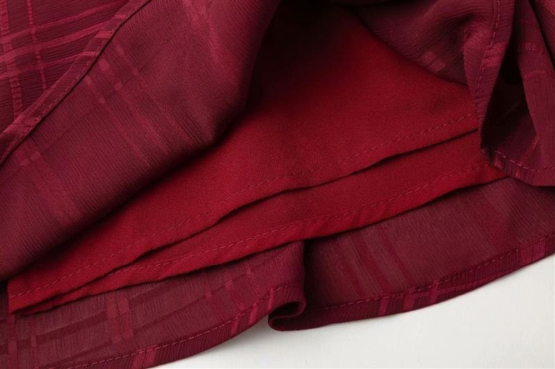 Fashion Claret Red V Neckline Design Pure Color Jumpsuit,Pants