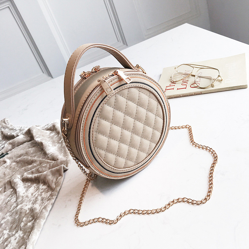 Elegant White Flower Pattern Design Round Shape Bag,Handbags