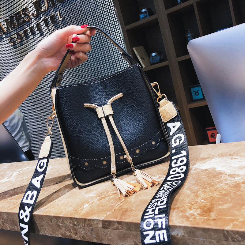 Elegant Khaki Tassel Decorated Square Shape Bag(2pcs),Handbags