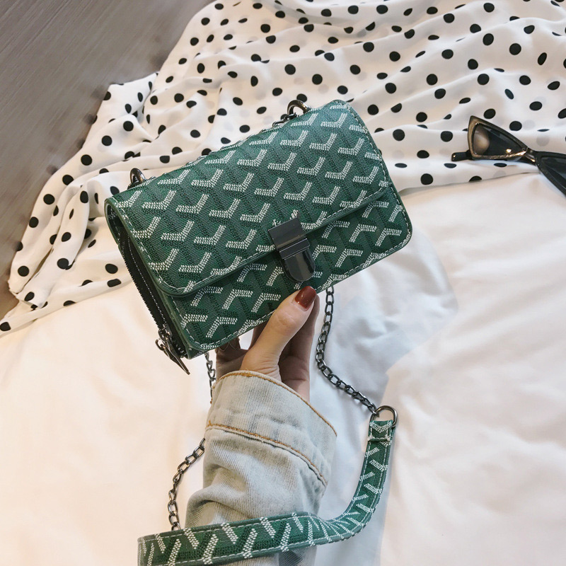 Elegant Green Letter Pattern Decorated Shoulder Bag,Handbags