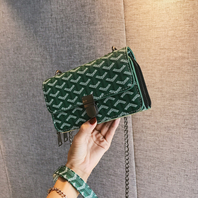Elegant Green Letter Pattern Decorated Shoulder Bag,Handbags
