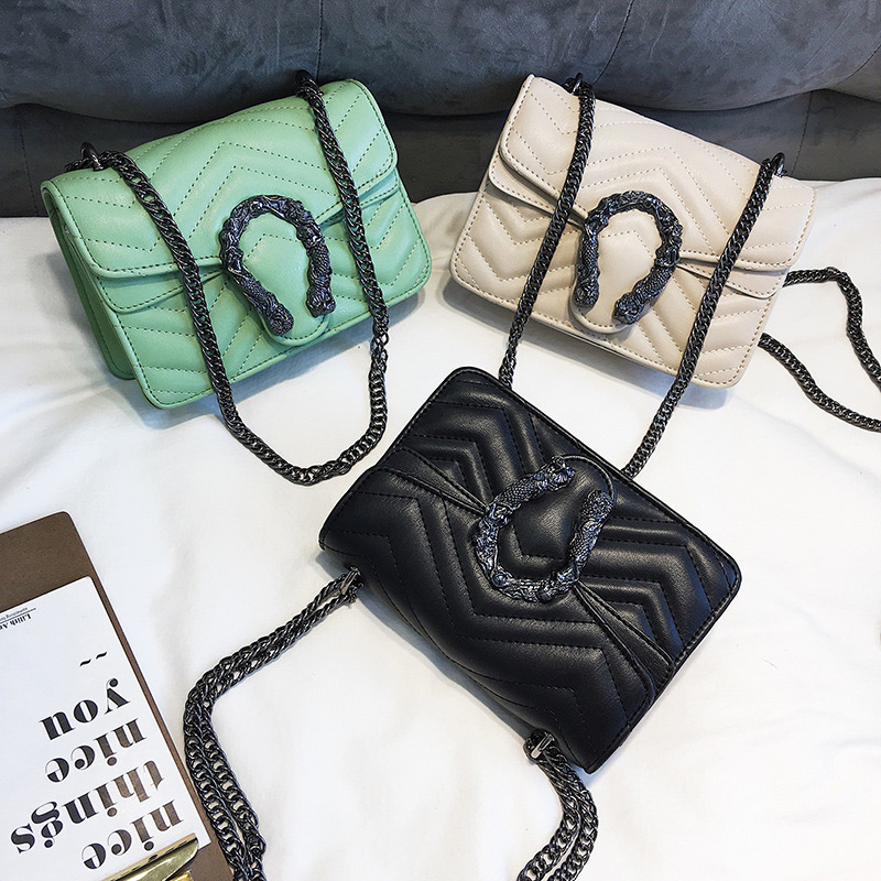 Elegant Green Snake Shape Decorated Square Shape Bag,Shoulder bags