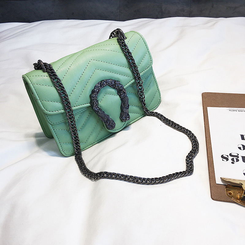 Elegant Black Snake Shape Decorated Square Shape Bag,Shoulder bags
