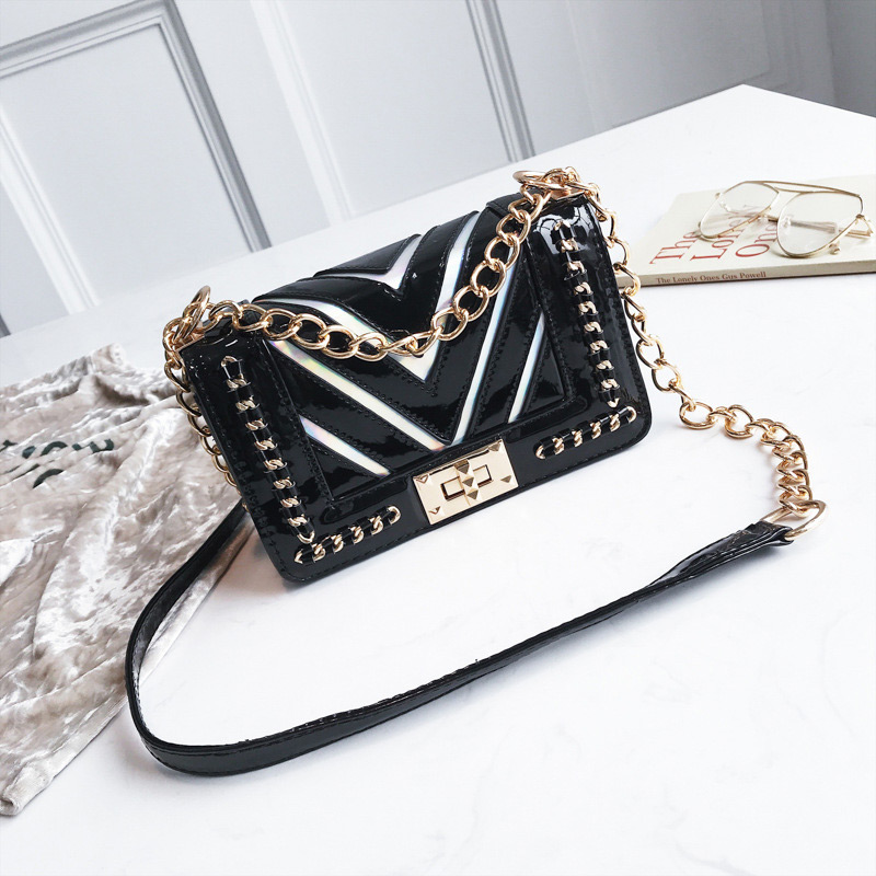 Elegant Silver Color V Shape Pattern Design Shoulder Bag,Handbags