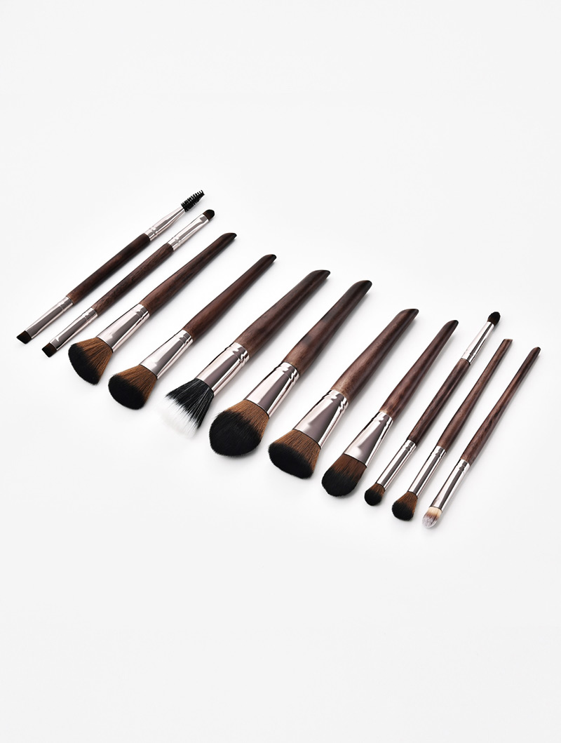 Trendy Coffee Flame Shape Design Cosmetic Brush(11pcs),Beauty tools