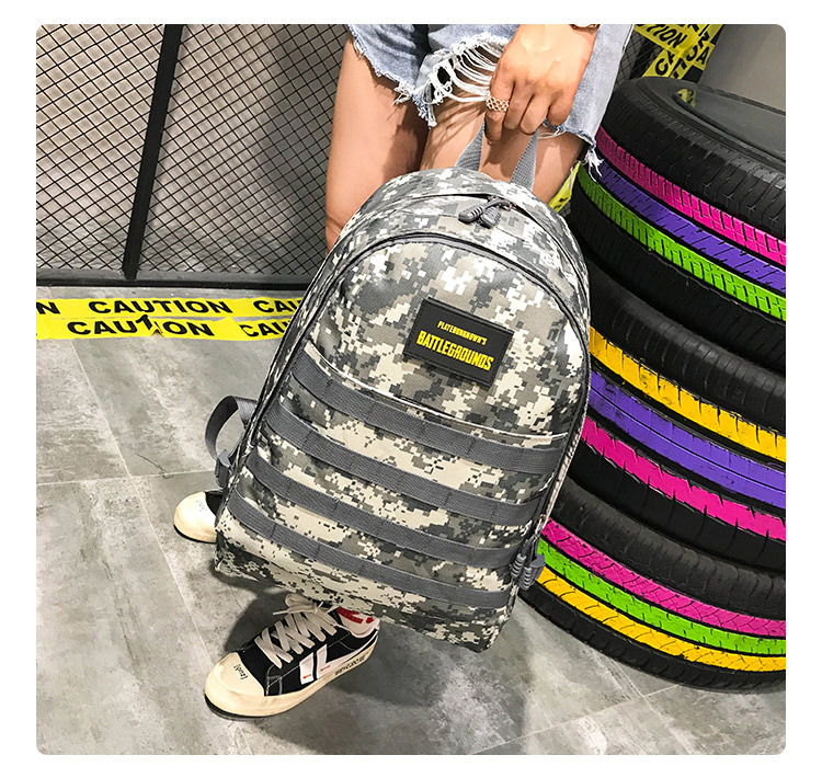 Fashion Gray+olive Camouflage Pattern Decorated Backpack,Backpack