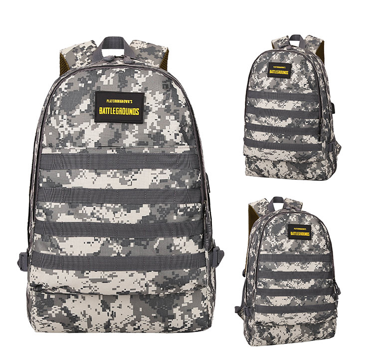 Fashion Gray Camouflage Pattern Decorated Backpack,Backpack