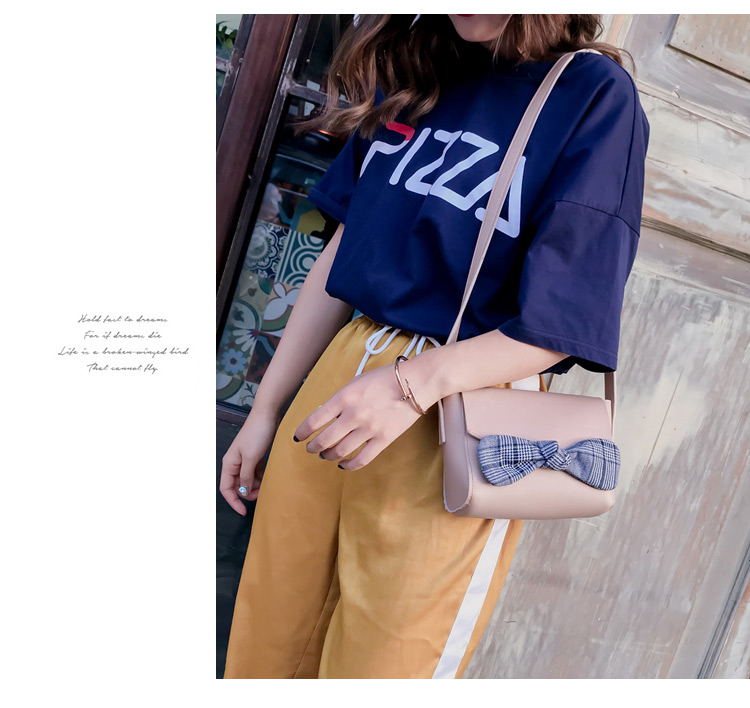 Elegant Khaki Bowknot Decorated Pure Color Shoulder Bag,Shoulder bags