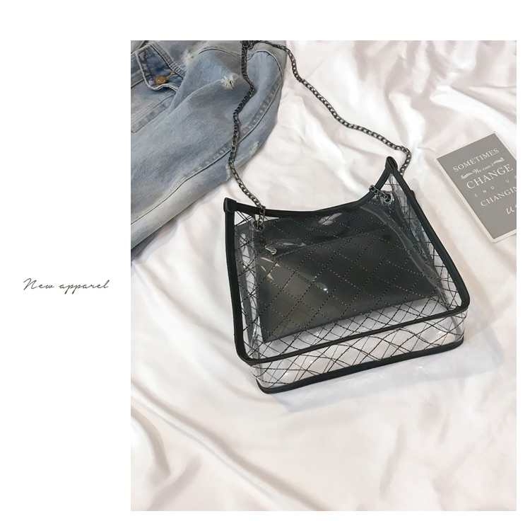 Elegant Black Grid Pattern Design Square Shape Bag,Handbags