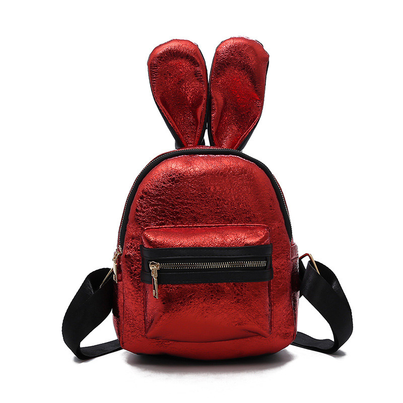 Trendy Gun Black Pure Color Decorated Ears Shape Backpack(large),Backpack