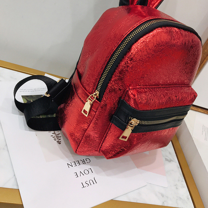 Trendy Red Ears Shape Design Pure Color Backpack(small),Backpack