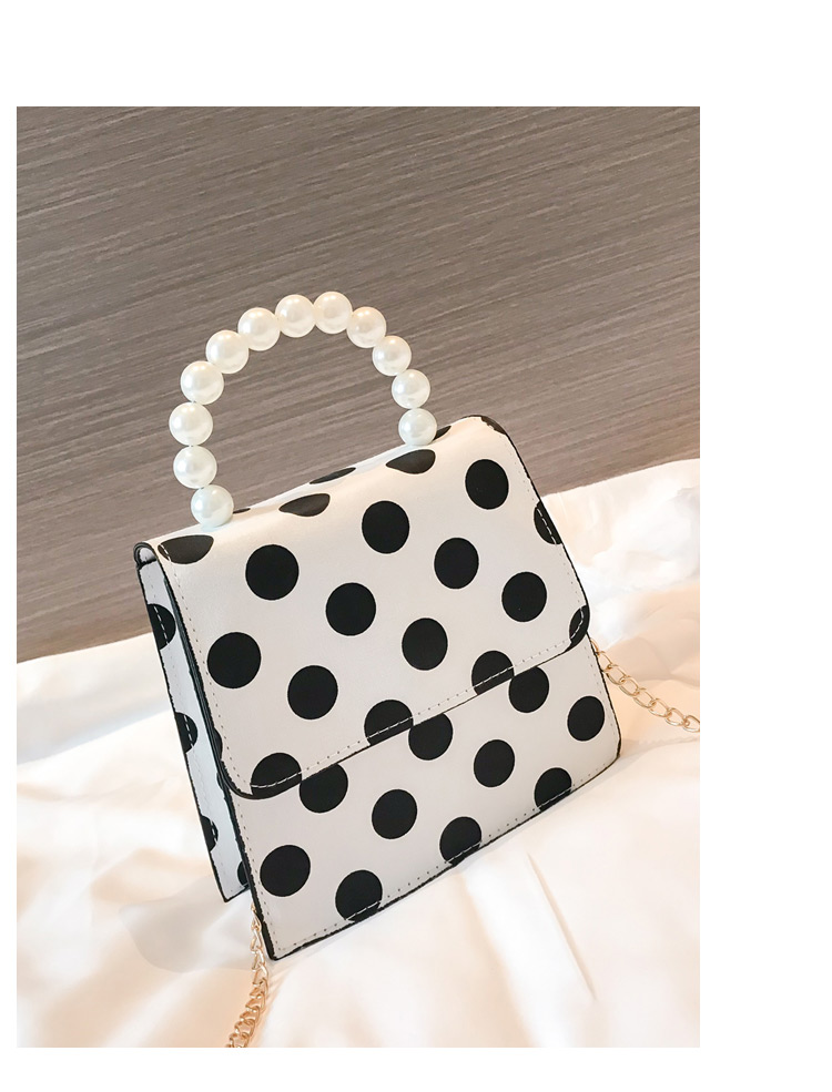 Elegant White Dots Pattern Decorated Square Shape Bag,Handbags