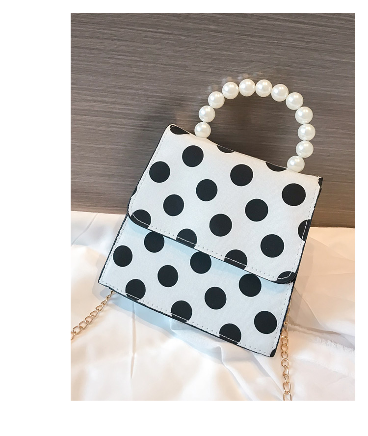 Elegant Black Dots Pattern Decorated Square Shape Bag,Handbags
