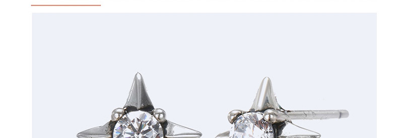 Elegant Silver Color Star Shape Decorated Pure Color Earrings,Stud Earrings