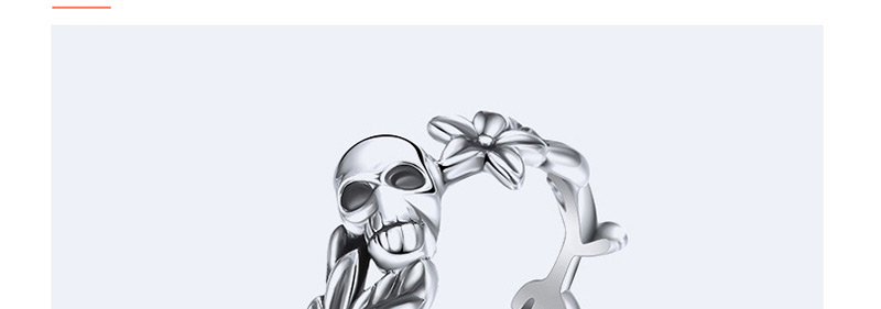 Elegant Silver Color Flower&skull Decorated Pure Color Ring,Fashion Rings
