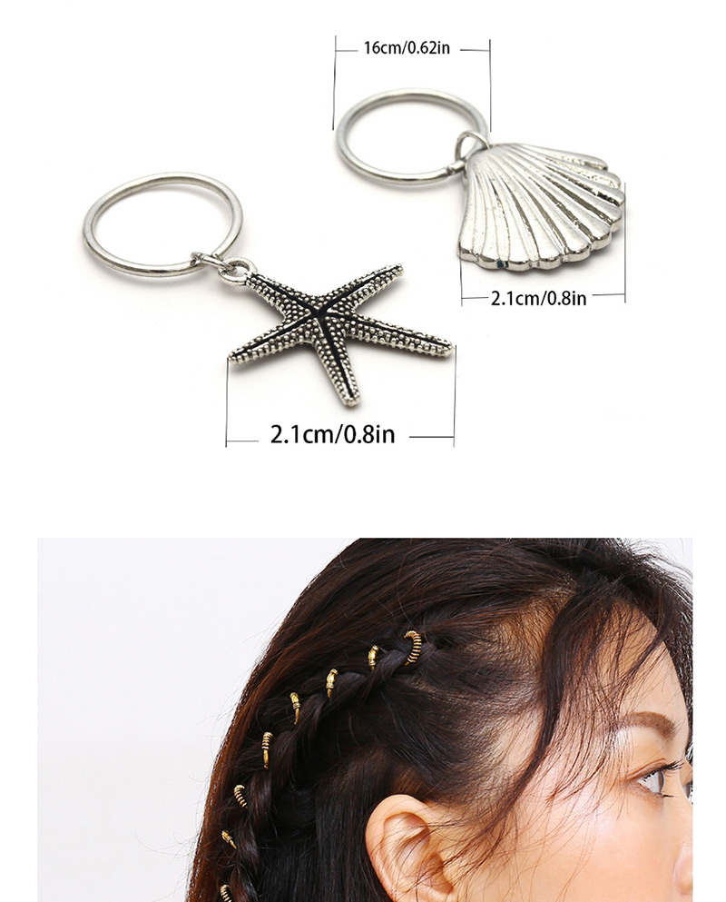 Fashion Silver Color Starfish&shell Decorated Hair Accessories(6pcs),Hairpins