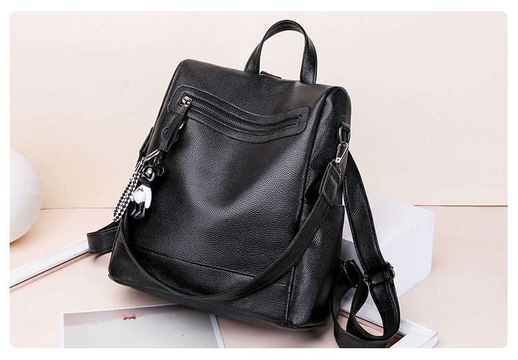 Elegant Black Pure Color Design Leisure Travel Bag,Backpack