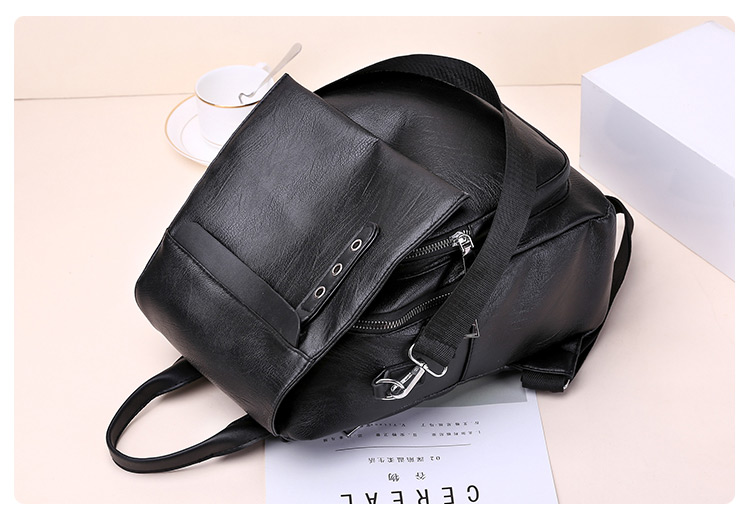 Elegant Black Pure Color Design Casual Backpack,Backpack