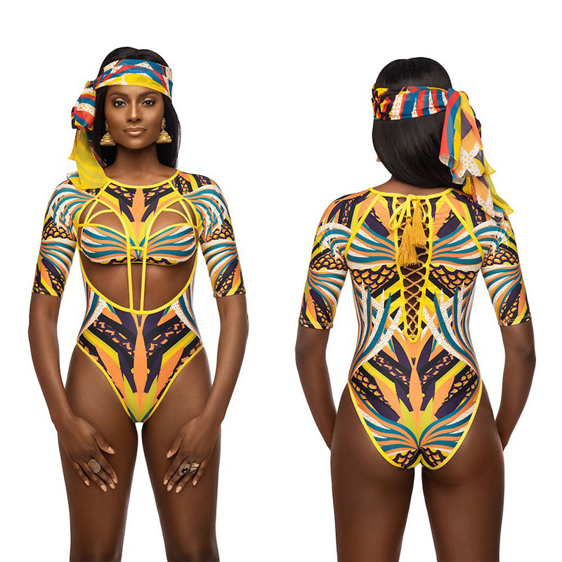 Sexy Multi-color Hollot Out Design One-piece Swimwear,One Pieces