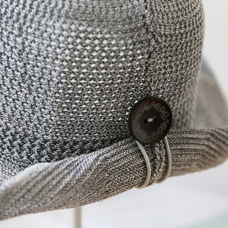 Trendy Gray Button Shape Decorated Sunscreen Fisherman Hat,Sun Hats