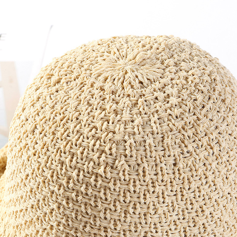 Trendy Khaki Curling Design Pure Color Sunscreen Hat,Sun Hats