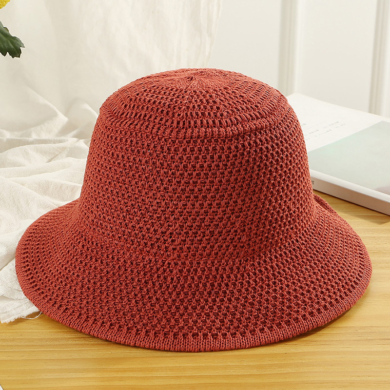 Trendy Black Knitted Design Pure Color Sunscreen Hat,Sun Hats