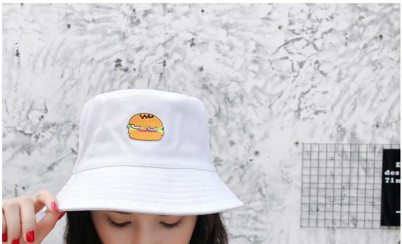 Fashion White Hamburger Pattern Decorated Sunshade Cap,Sun Hats