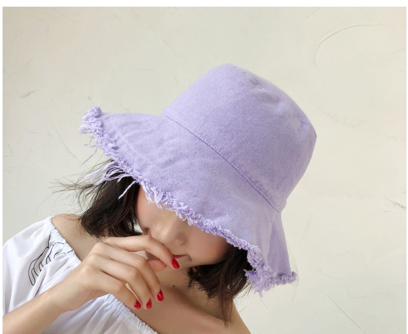 Fashion Light Purple Pure Color Design Leisure Fisherman Hat,Sun Hats