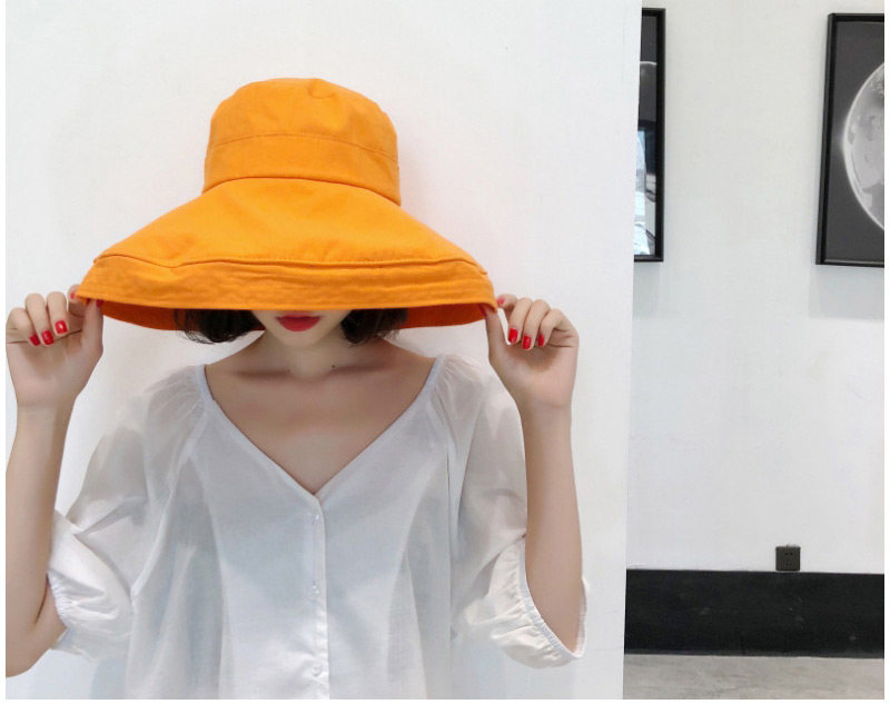 Fashion Navy Pure Color Design Foldable Sunscreen Hat,Sun Hats