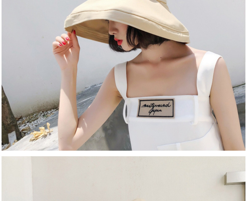 Fashion Navy Pure Color Design Foldable Sunscreen Hat,Sun Hats
