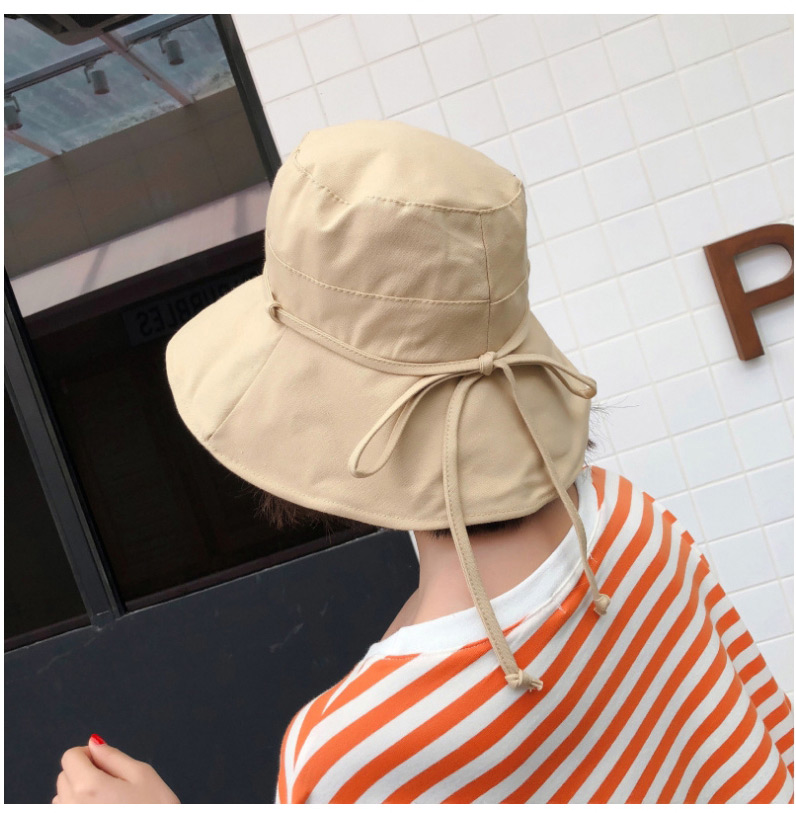 Fashion Khaki Bandage Design Pure Color Foldable Hat,Sun Hats