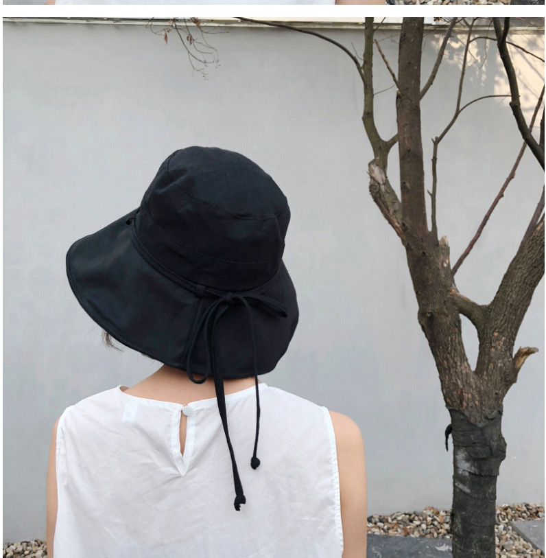 Fashion Black Bandage Design Pure Color Foldable Hat,Sun Hats