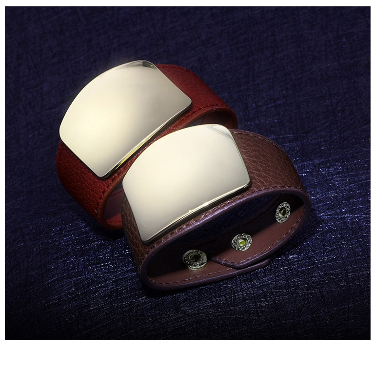 Elegant Brown Square Shape Decorated Width Bracelet,Fashion Bracelets