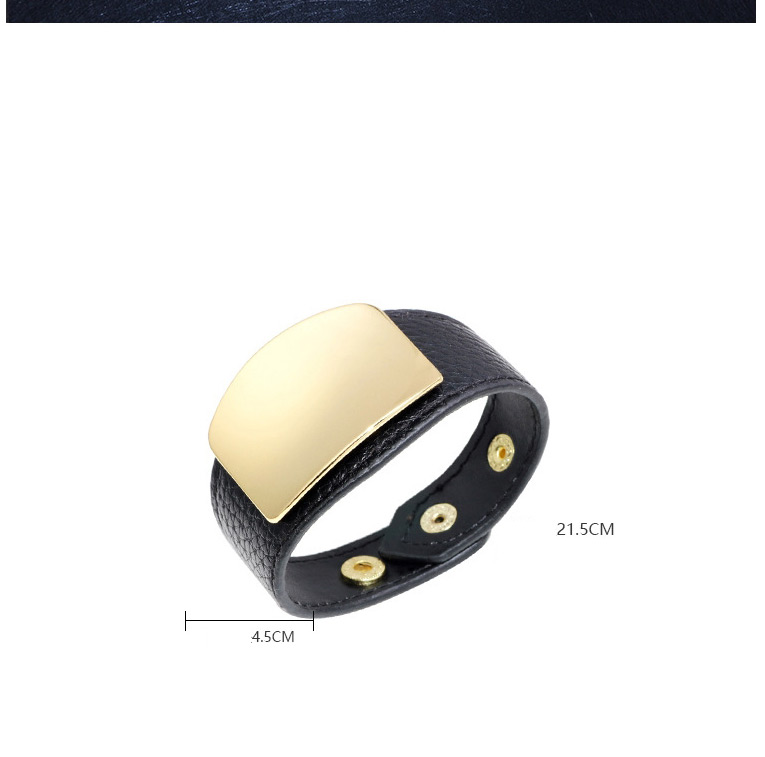 Elegant Black Square Shape Decorated Width Bracelet,Fashion Bracelets