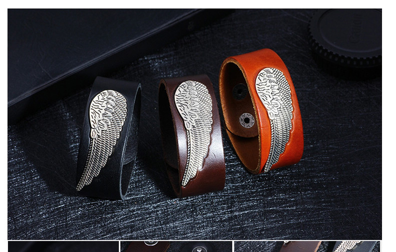 Elegant Black Wing Shape Decorated Width Bracelet,Fashion Bracelets